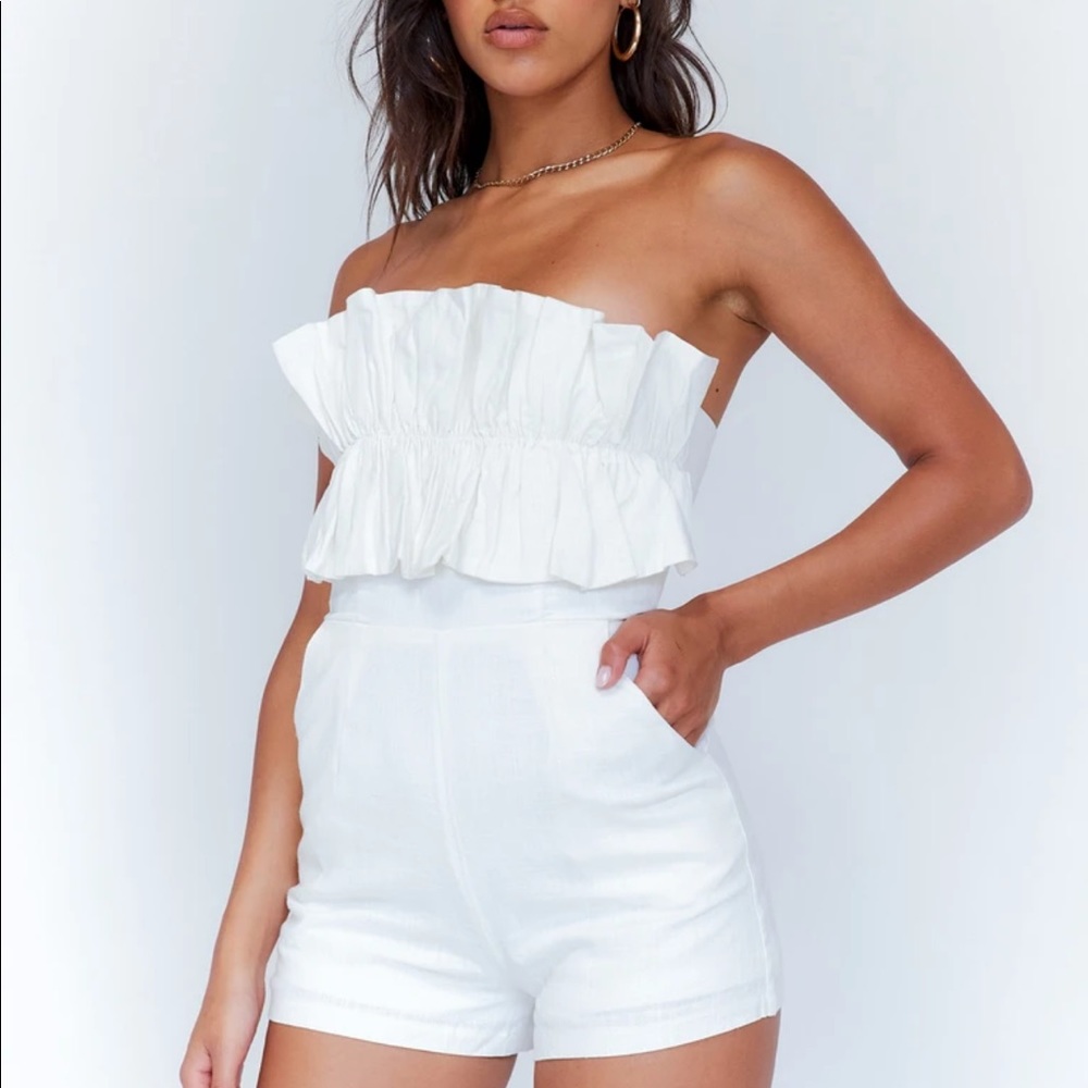 Princess Polly HUNTER MAE ROMPER WHITE - NWT